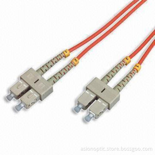 SC/PC Multi-mode 62.5/125 Duplex Fiber-optic Patch Cords with Clips and PC Polish